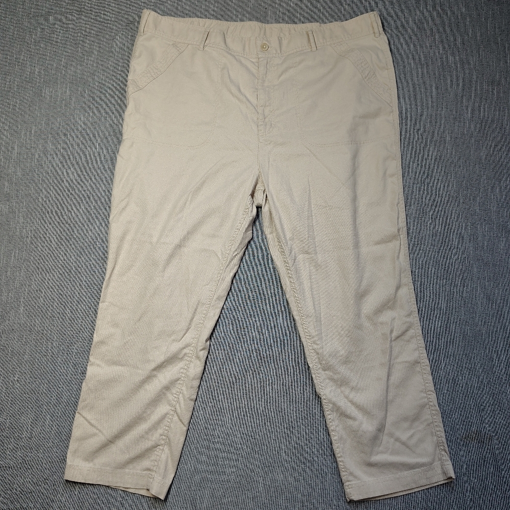 Eddie Bauer Pants Womens Size 24W Hemp Khaki Blend Straight Casual